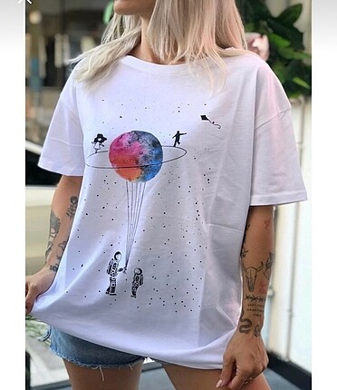 l Beden Oversize kalıp tshirt