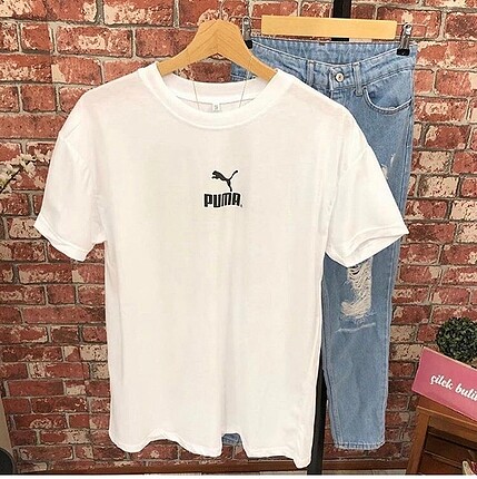 s Beden Puma sırt baskılı Oversize kalıp tshirt