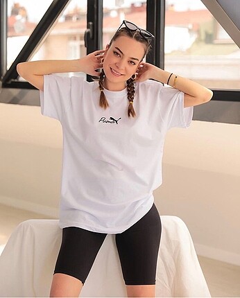 l Beden siyah Renk Puma sırt baskılı unisex Tshirt