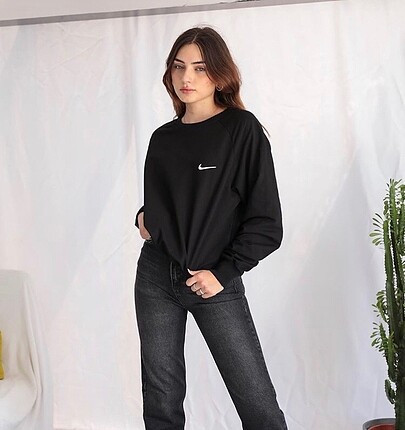 l Beden Nakış işlemeli oversize kalıp Nike sweat
