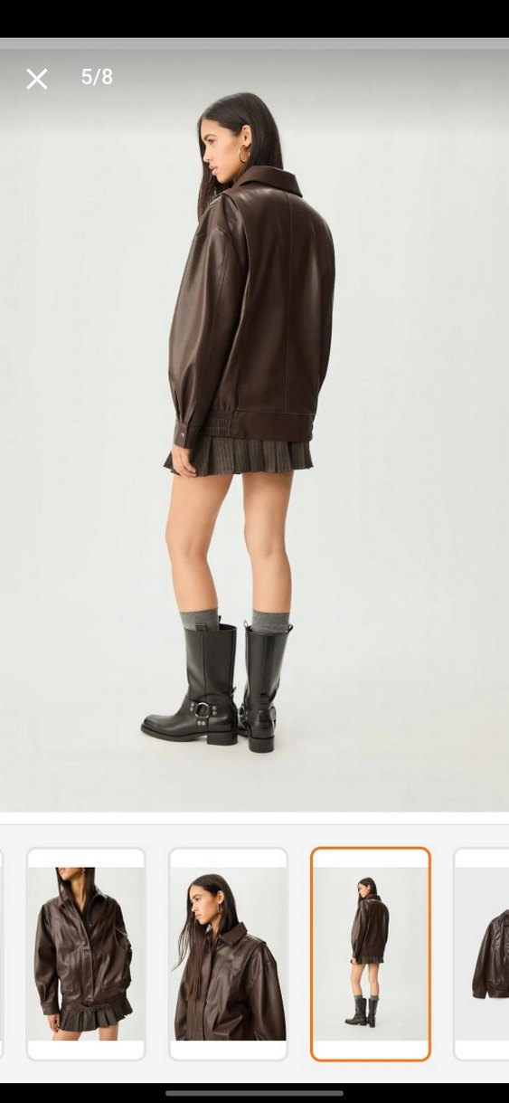 Stradivarius Kadın kahverengi Deri Ceket - Görsel 3