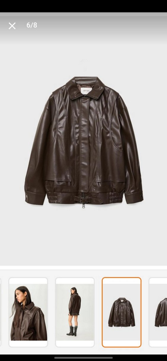 Stradivarius Kadın kahverengi Deri Ceket - Görsel 4