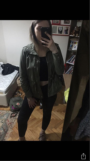 Haki yeşil ince ceket