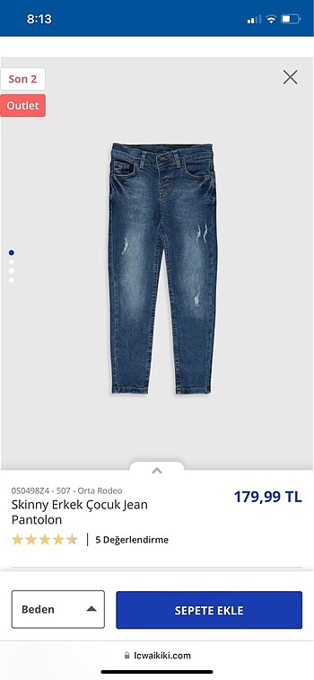 Skinny erkek çocuk jean