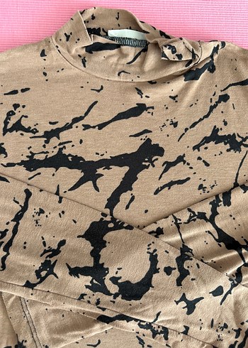 Diğer Kadın Kahverengi Batik Desenli Uzun Kollu crop