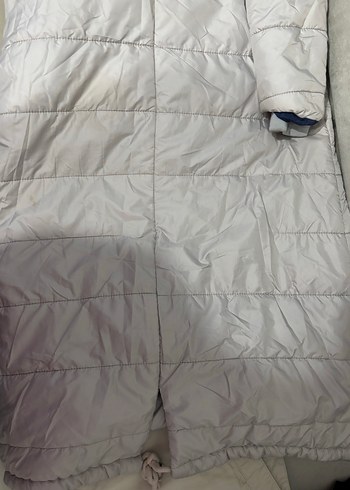 Kürk Detaylı Uzun Gri Kadın Kışlık Mont - Görsel 8