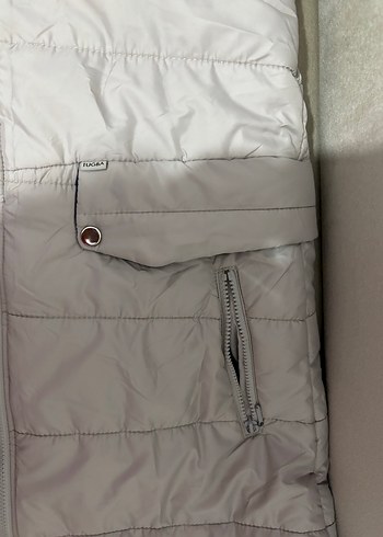 Kürk Detaylı Uzun Gri Kadın Kışlık Mont - Görsel 6