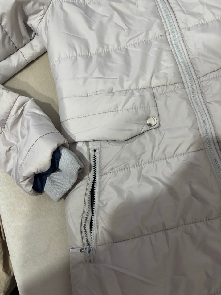 Kürk Detaylı Uzun Gri Kadın Kışlık Mont - Görsel 2