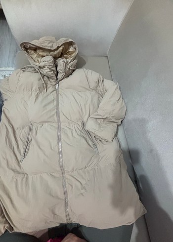 Uzun Bej Kadın Kışlık Mont - Görsel 2