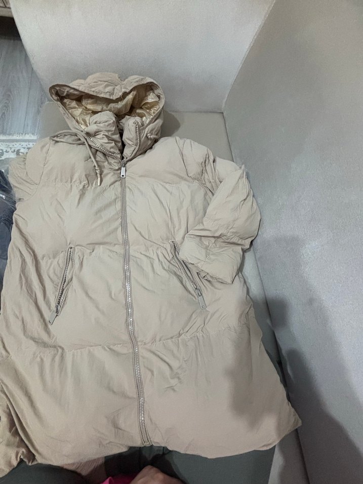 Uzun Bej Kadın Kışlık Mont - Görsel 2