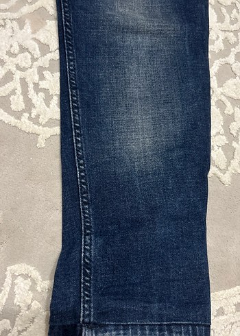 Erkek Lacivert Regular Fit Düğmeli Denim Pantolon - Görsel 4