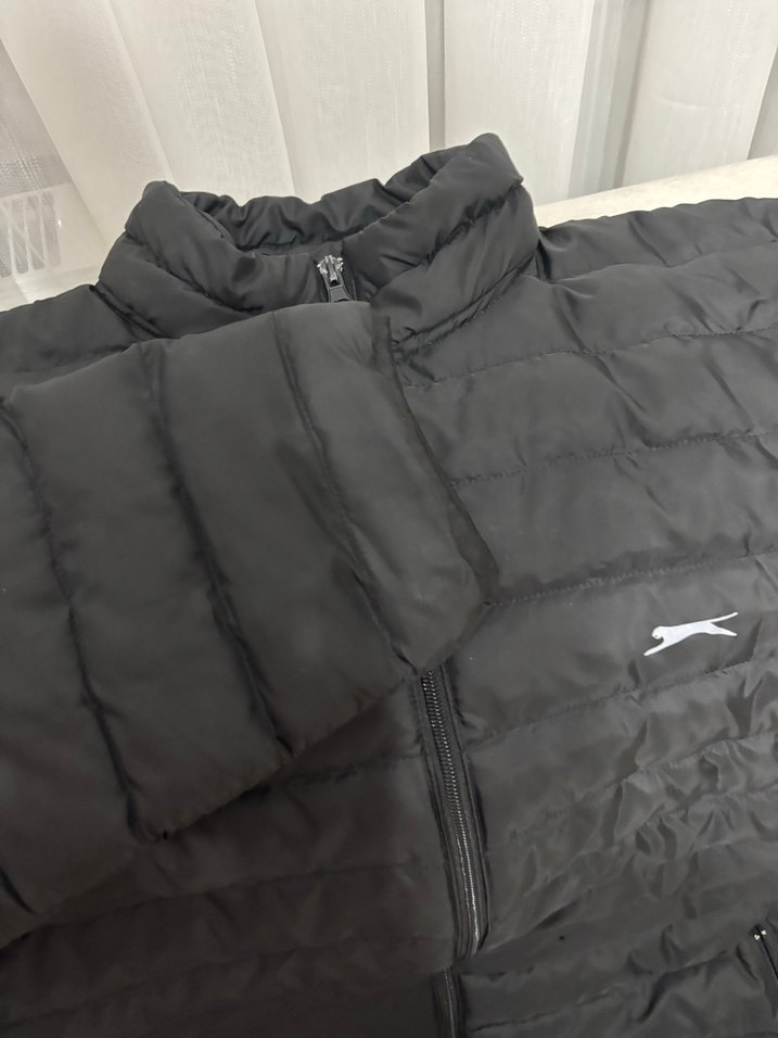 Erkek Siyah Fermuarlı Dik Yaka Mont - Görsel 2