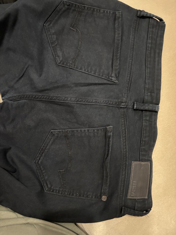 Erkek Lacivert Bol Kesim Denim Pantolon - Görsel 5