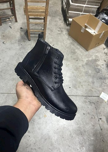 Siyah Deri Kürklü Erkek Bot - Görsel 5