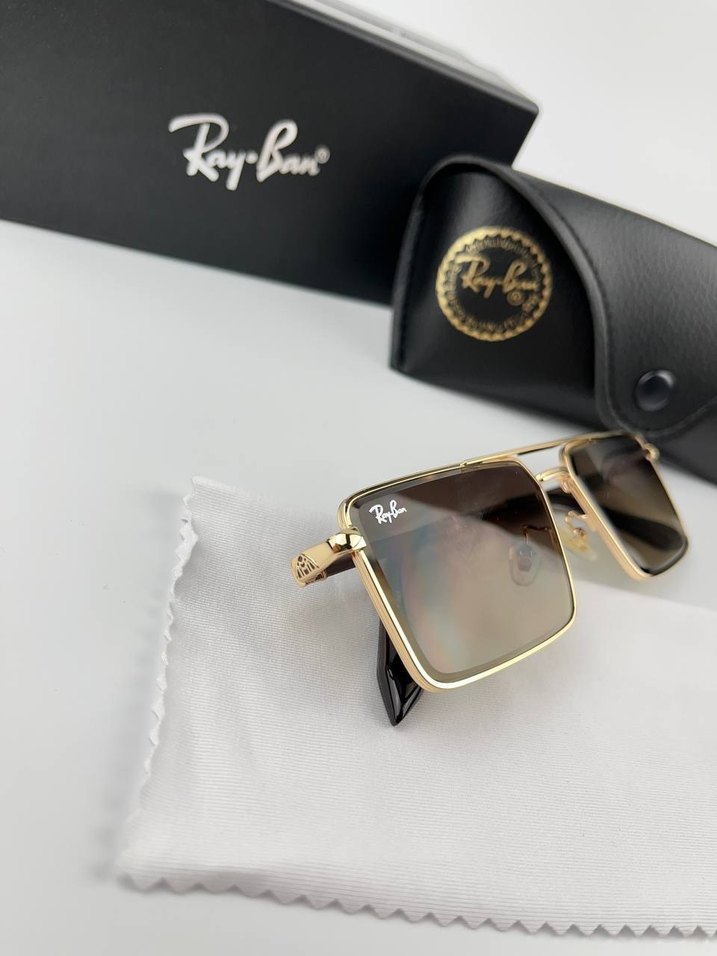 Ray-Ban Parlak Kahverengi Erkek Güneş Gözlüğü - Görsel 4