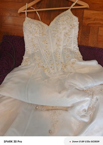 38 Beden beyaz Renk Beyaz Vintage Prenses Gelinlik