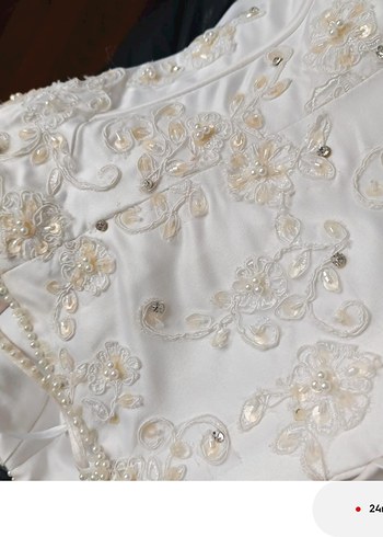 Beyaz Vintage Prenses Gelinlik