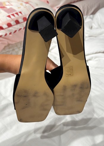 Siyah Topuklu Kadın Terlik Elle - Görsel 5