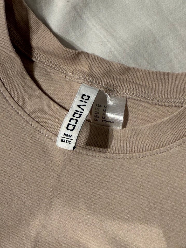 Bej Kısa Kollu crop Tişört H&M - Görsel 2