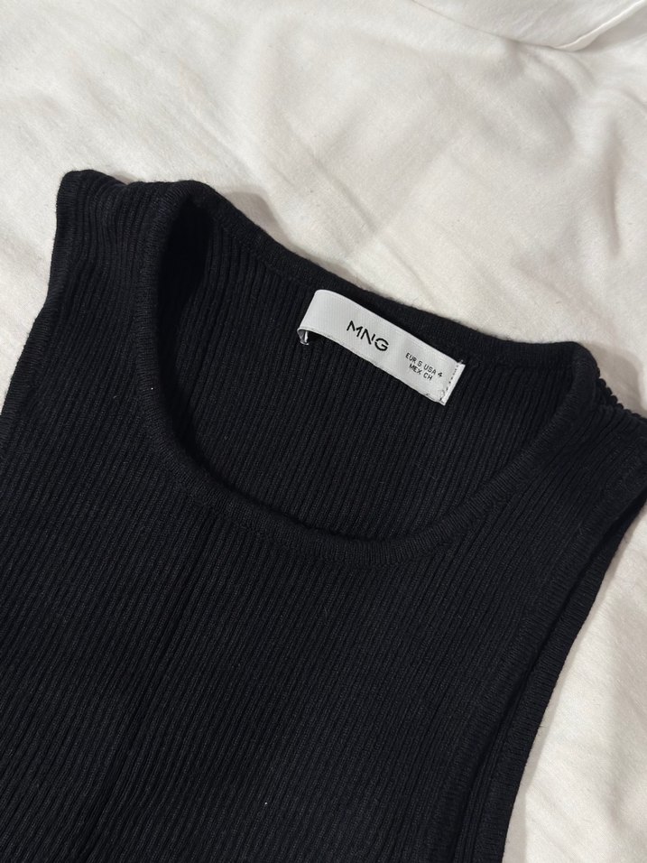 Siyah Triko Elbise mango - Görsel 2