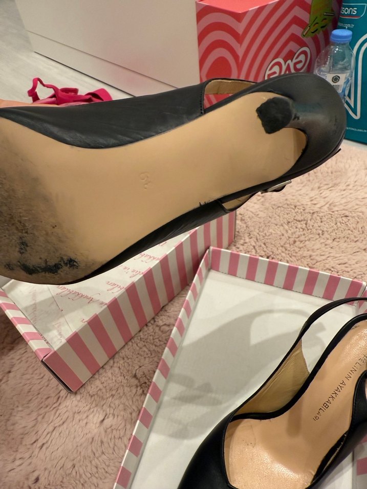 Tokalı Siyah Deri İnce Topuklu Stiletto pelinin ayakkabıları - Görsel 4