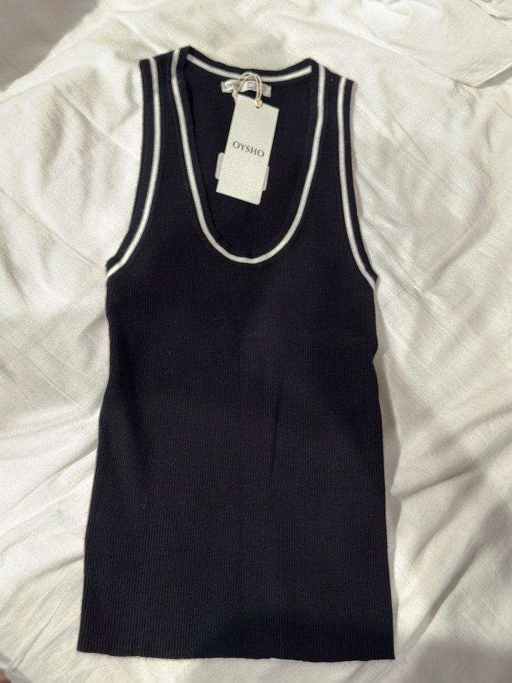 OYSHO siyah Baskılı Fit Atlet - Görsel 2