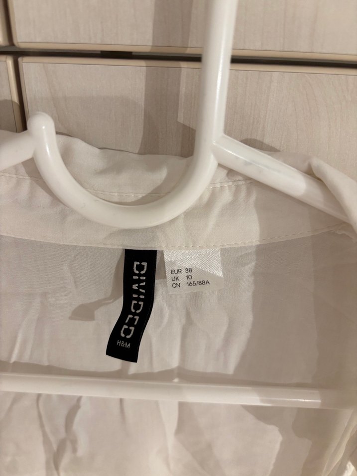 Düğmeli Beyaz Keten Salaş Gömlek - Görsel 2