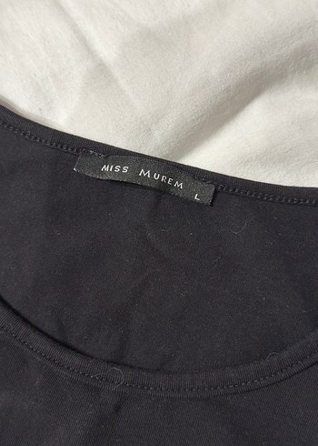 Siyah Kısa Kollu Crop Top - Görsel 3