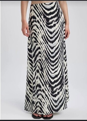 Zebra desenli etek