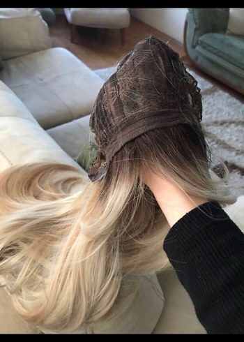 Accessorize Gerçek saç dokusunda sarı ombre peruk