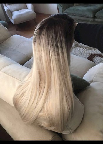 Beden Gerçek saç dokusunda ombre peruk