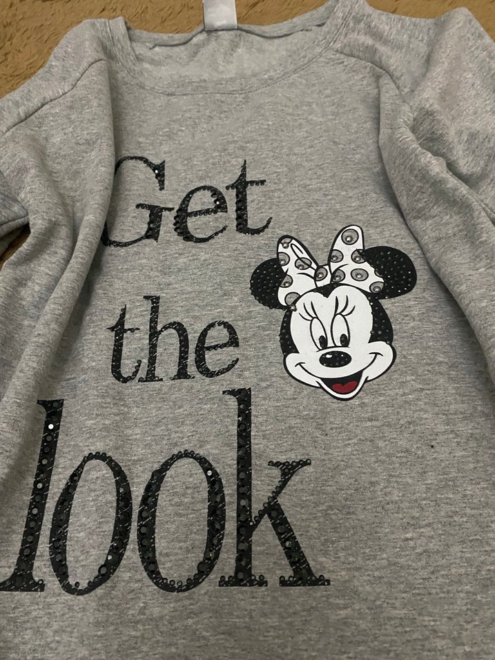 Gri Baskılı Pamuklu Sweatshirt - Görsel 2