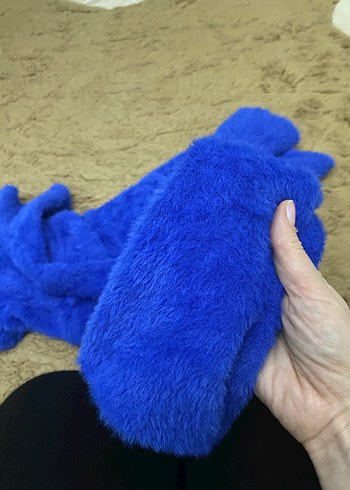 Kadın Mavi Yumuşak Dokulu madonna kazak - Görsel 4