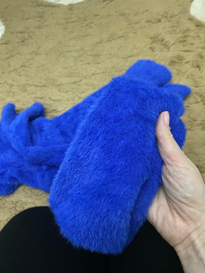 Kadın Mavi Yumuşak Dokulu madonna kazak - Görsel 4