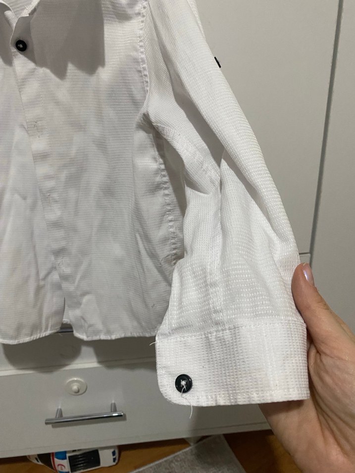 Beyaz Pamuklu Erkek Gömlek - Görsel 2