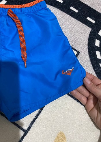 Erkek Mavi Belden Bağlamalı Rahat Şort - Görsel 2