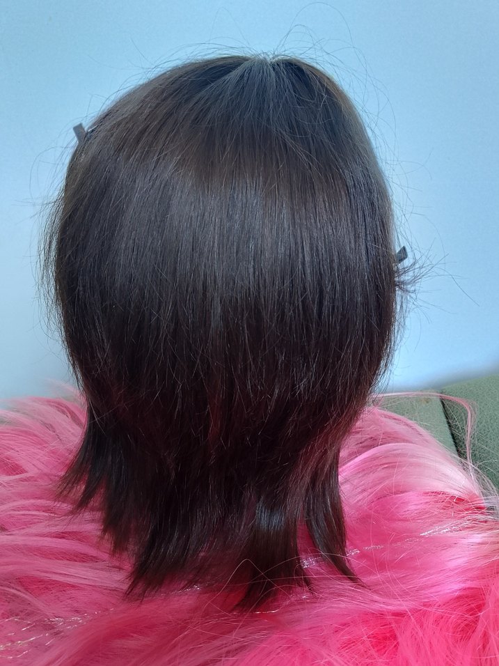 Gerçek saç kısa kesim peruk - Görsel 3