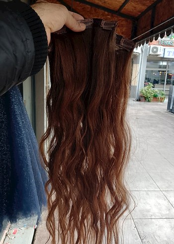 Kahverengi Parlak Gerçek Saç Uzatma - Görsel 2
