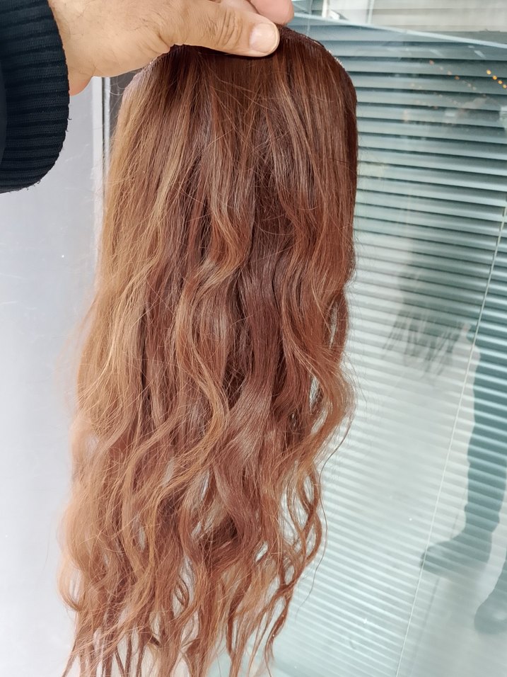Kahverengi Parlak Gerçek Saç Uzatma - Görsel 4