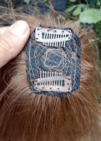 bakır renk tepelik gerçek saç takması çok pratik Saç Aksesuarı - Görsel 5