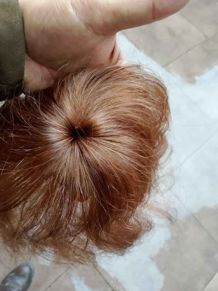 bakır renk tepelik gerçek saç takması çok pratik Saç Aksesuarı - Görsel 2