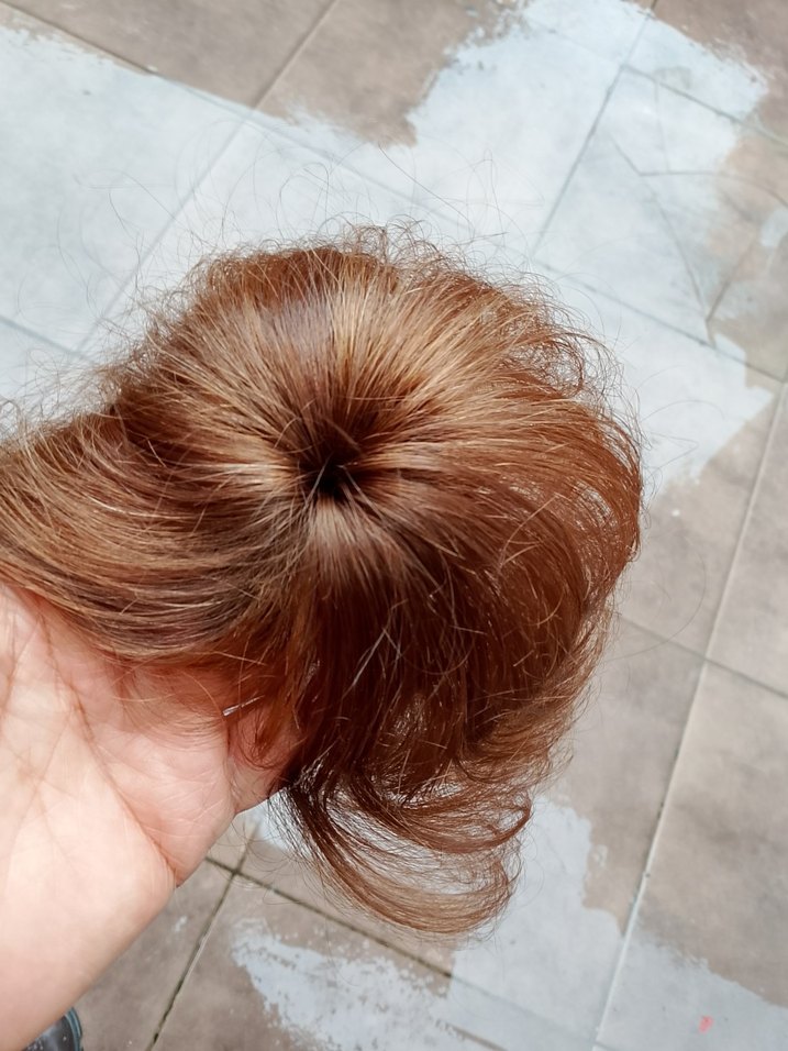 bakır renk tepelik gerçek saç takması çok pratik Saç Aksesuarı - Görsel 3