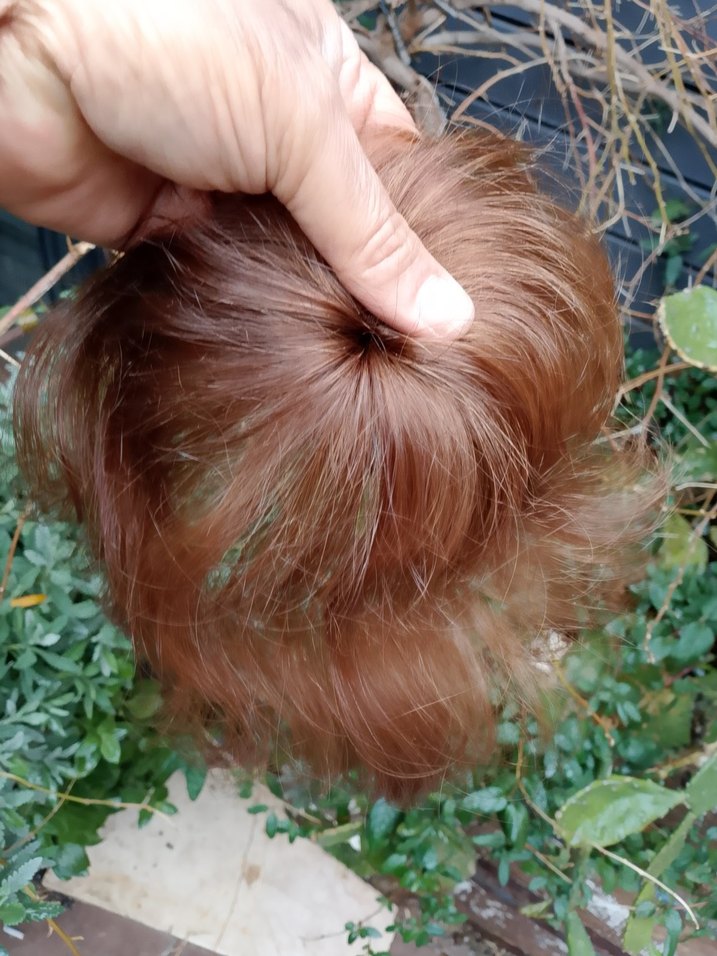 bakır renk tepelik gerçek saç takması çok pratik Saç Aksesuarı - Görsel 4