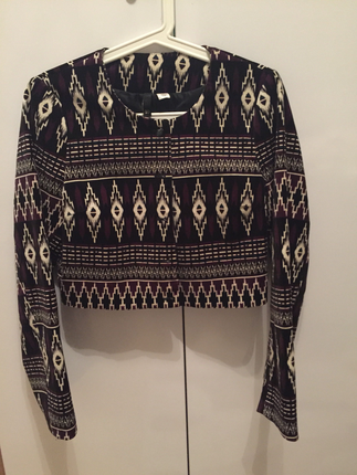 H&M Kadife Crop Top Ceket