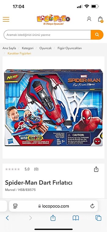 Spiderman dark fırlatma oyuncağı