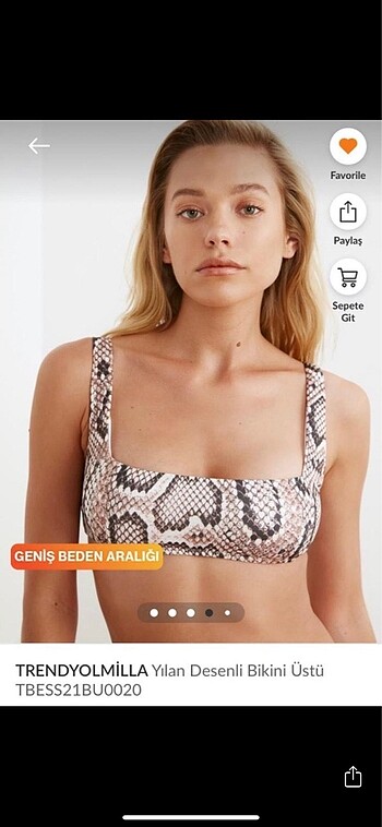 m Beden Trendyol Milla Bikini üstü