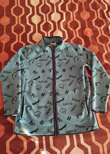 Erkek Çocuk Gri Fermuarlı Sweatshirt - Görsel 2