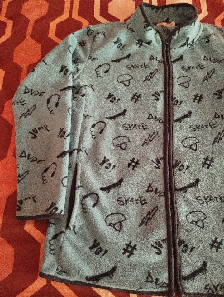 Erkek Çocuk Gri Fermuarlı Sweatshirt - Görsel 3