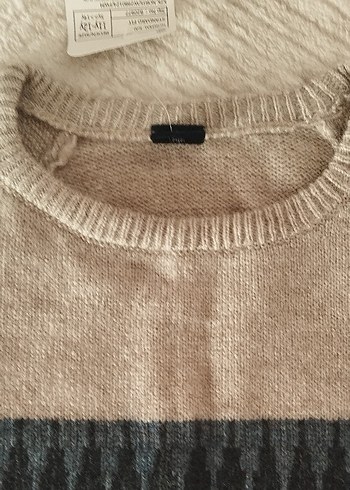 Gri Uzun Kollu Örgü Yün çocuk Kazak - Görsel 3