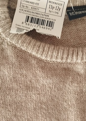 Gri Uzun Kollu Örgü Yün çocuk Kazak - Görsel 2